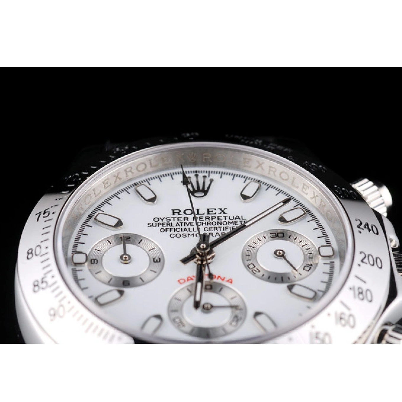 Aaa replica Daytona Dial Case Stainless Rolex Tachymeter Steel White Lady 0527
